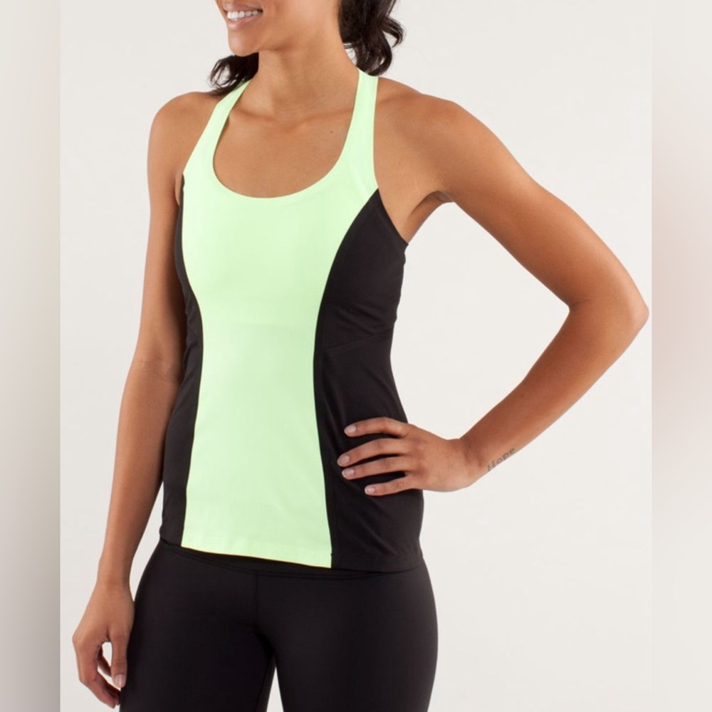 Lululemon SE Luon Cool Racerback Surf‎ Bonded Faded Zap/Black sz4
